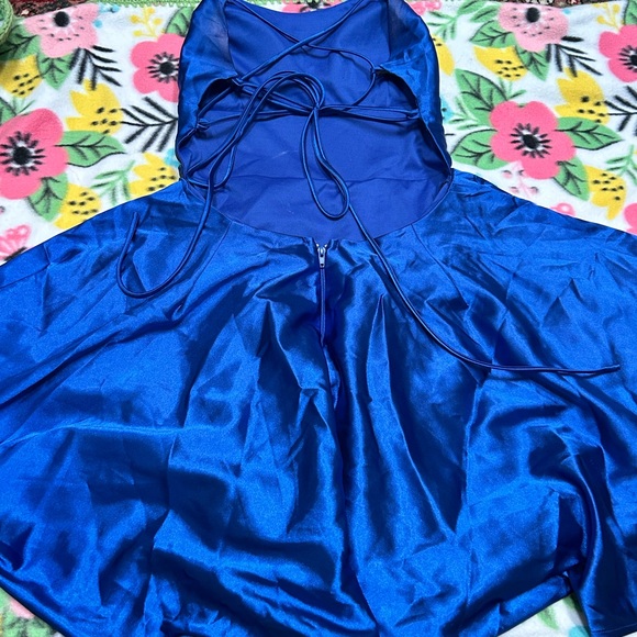 Windsor Strappy Lace Up Royal Blue Dress - Picture 3 of 4